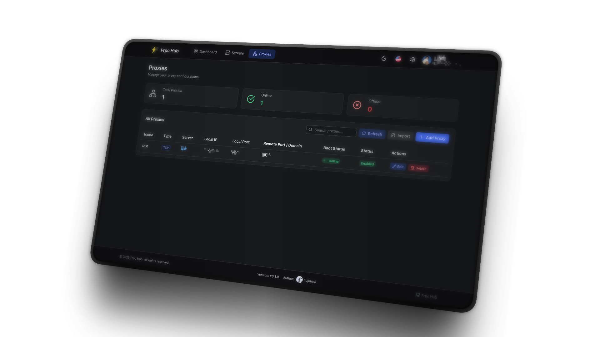 代理管理 — 可视化配置所有隧道